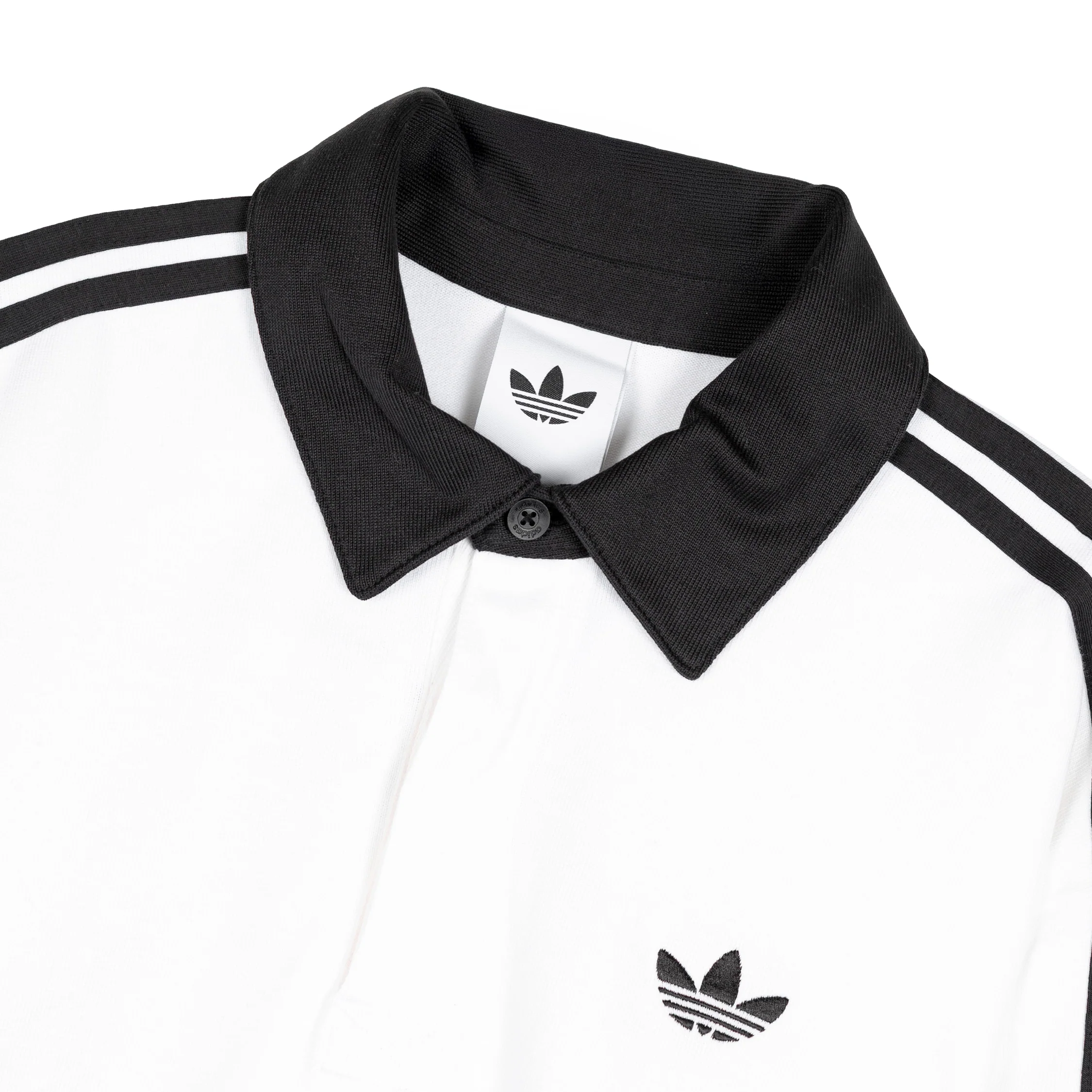 Adidas	Three Stripes Rugby Long Sleeve Polo Shirt - Image 2