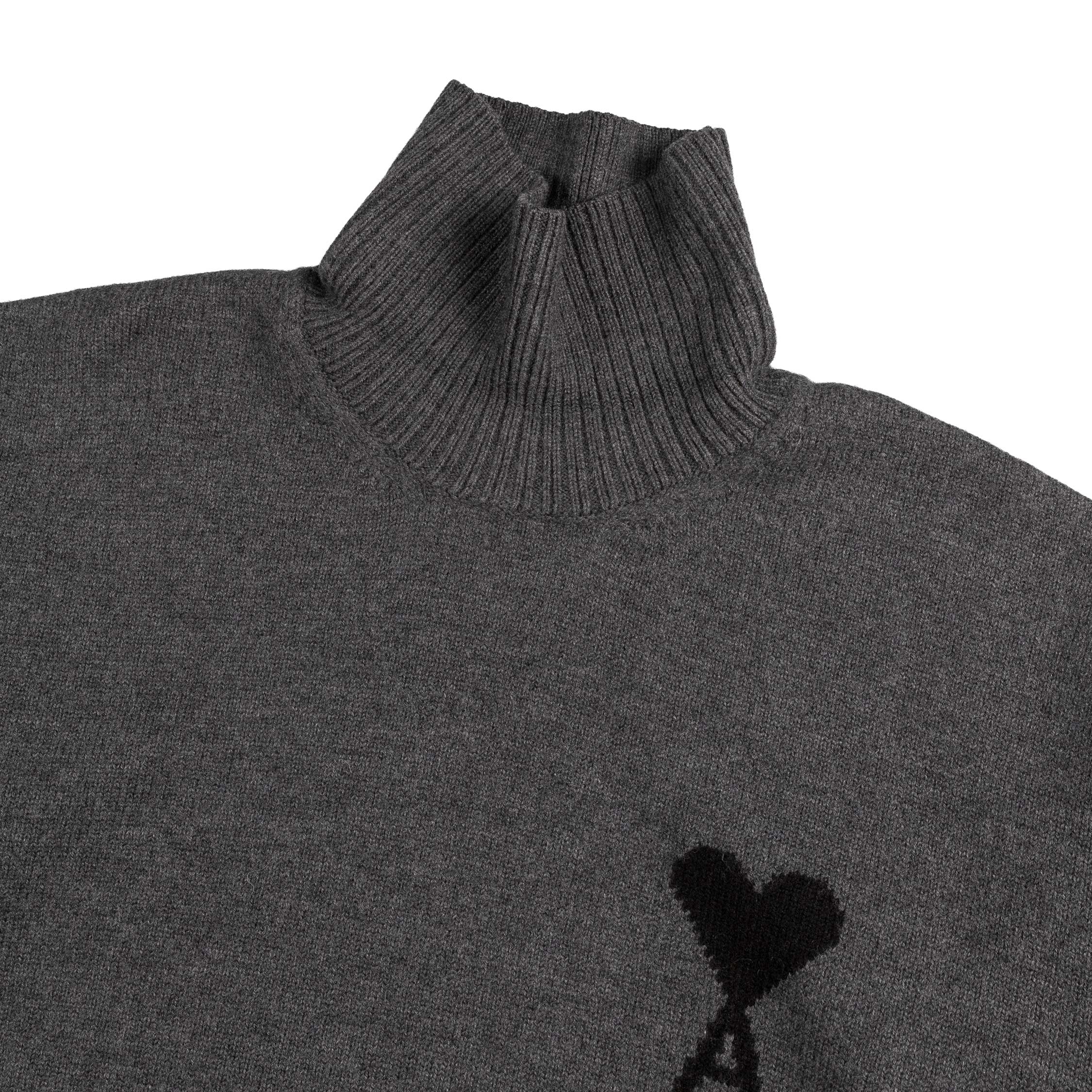 AMI Paris	Ami De Coeur Funnel Neck Wool Sweater - Image 3