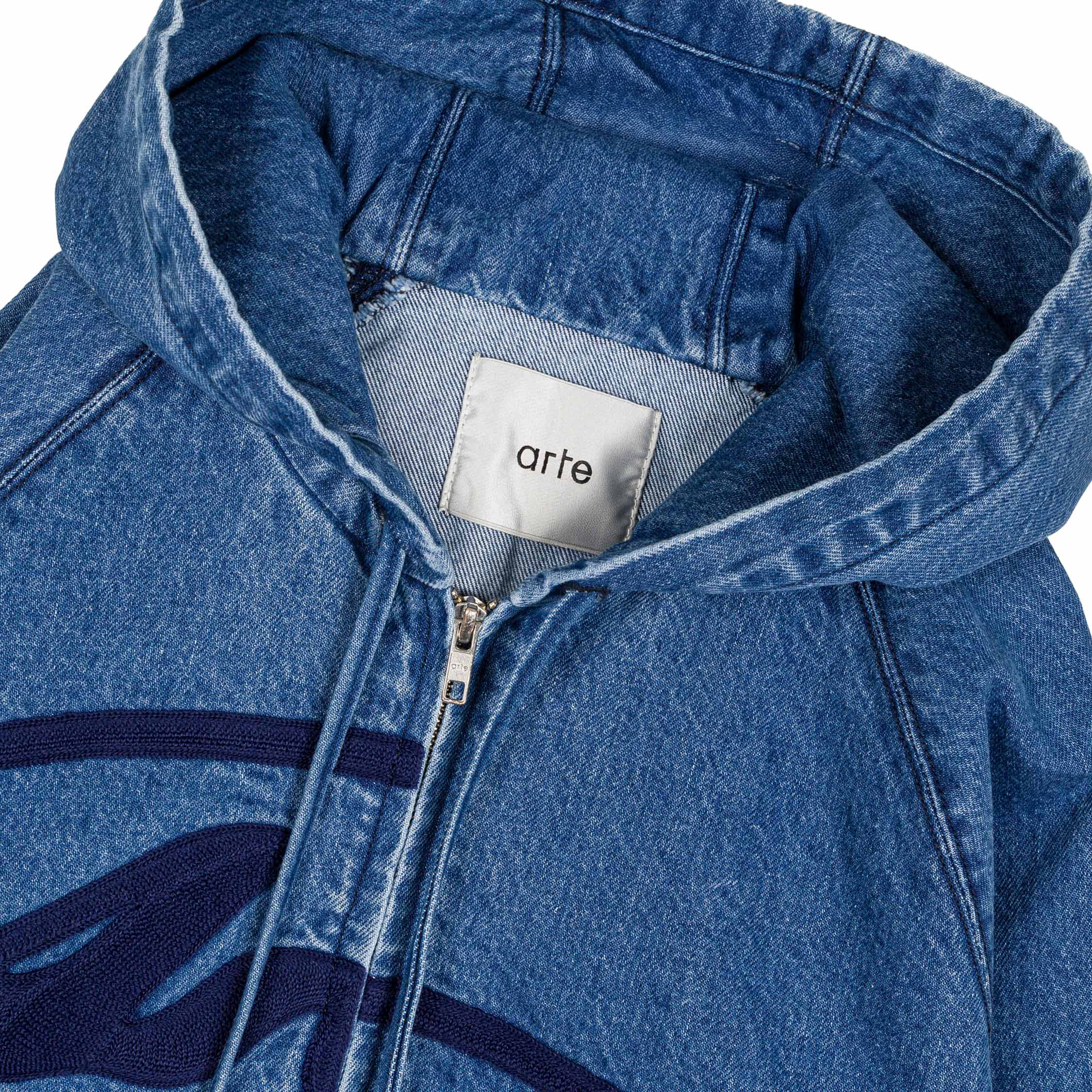Arte Antwerp Split Logo Denim Hood Jacket - Image 2