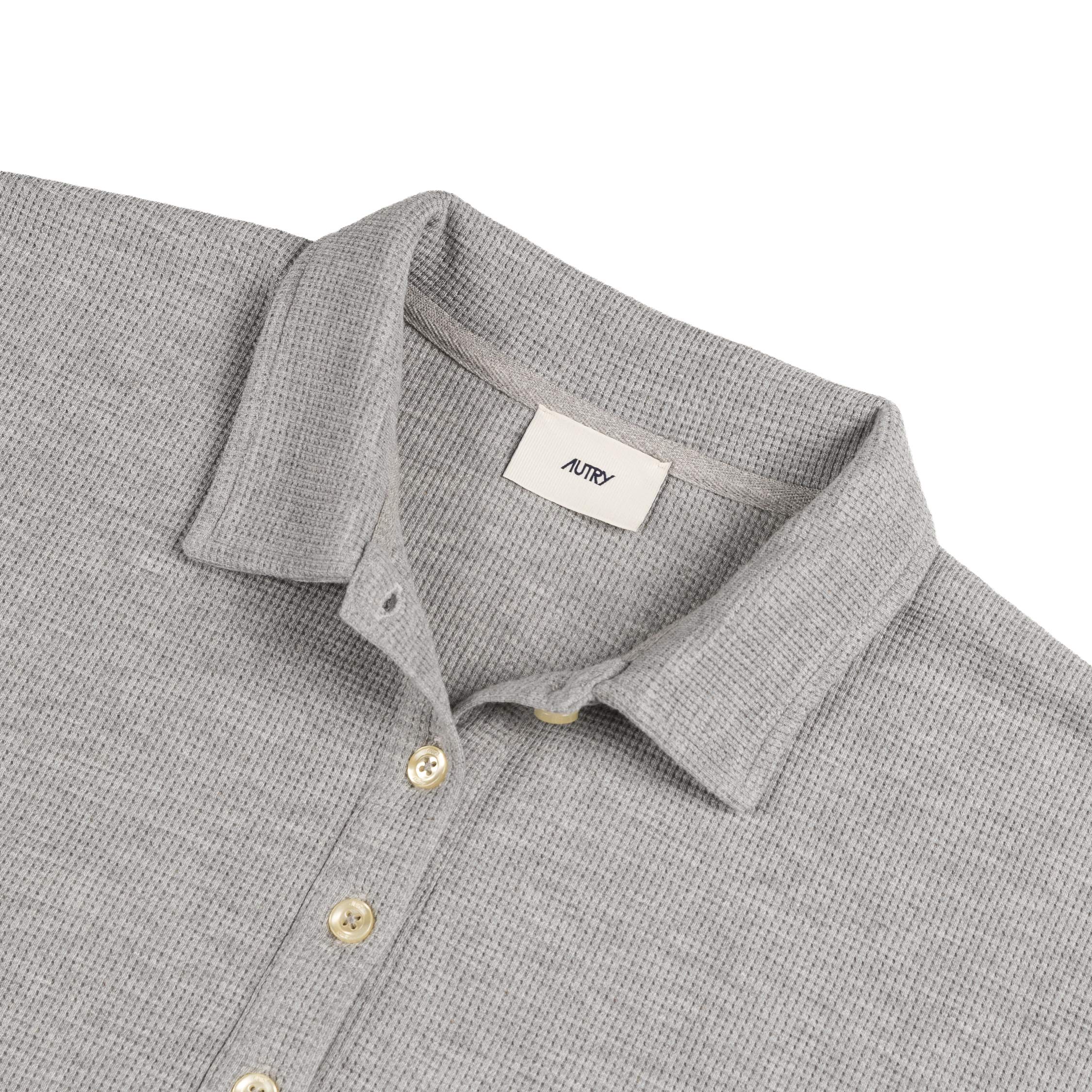 Autry Tonal Logo Waffle Long-Sleeve Polo - Image 3
