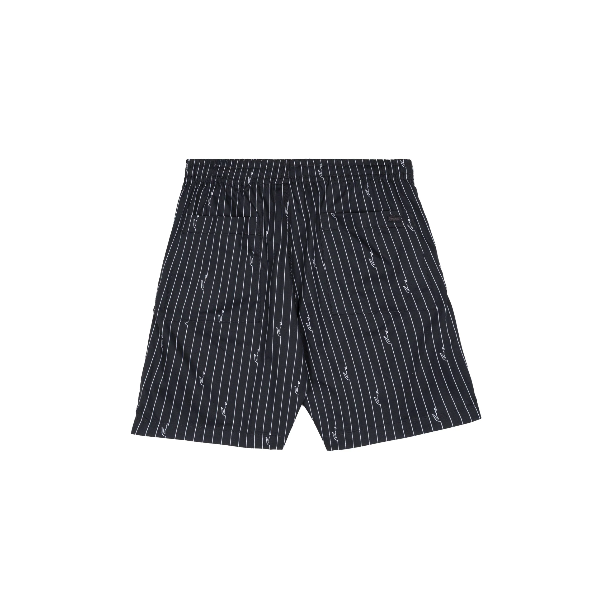 Lacoste Crocodile Print Stripe Cotton Shorts - Image 2