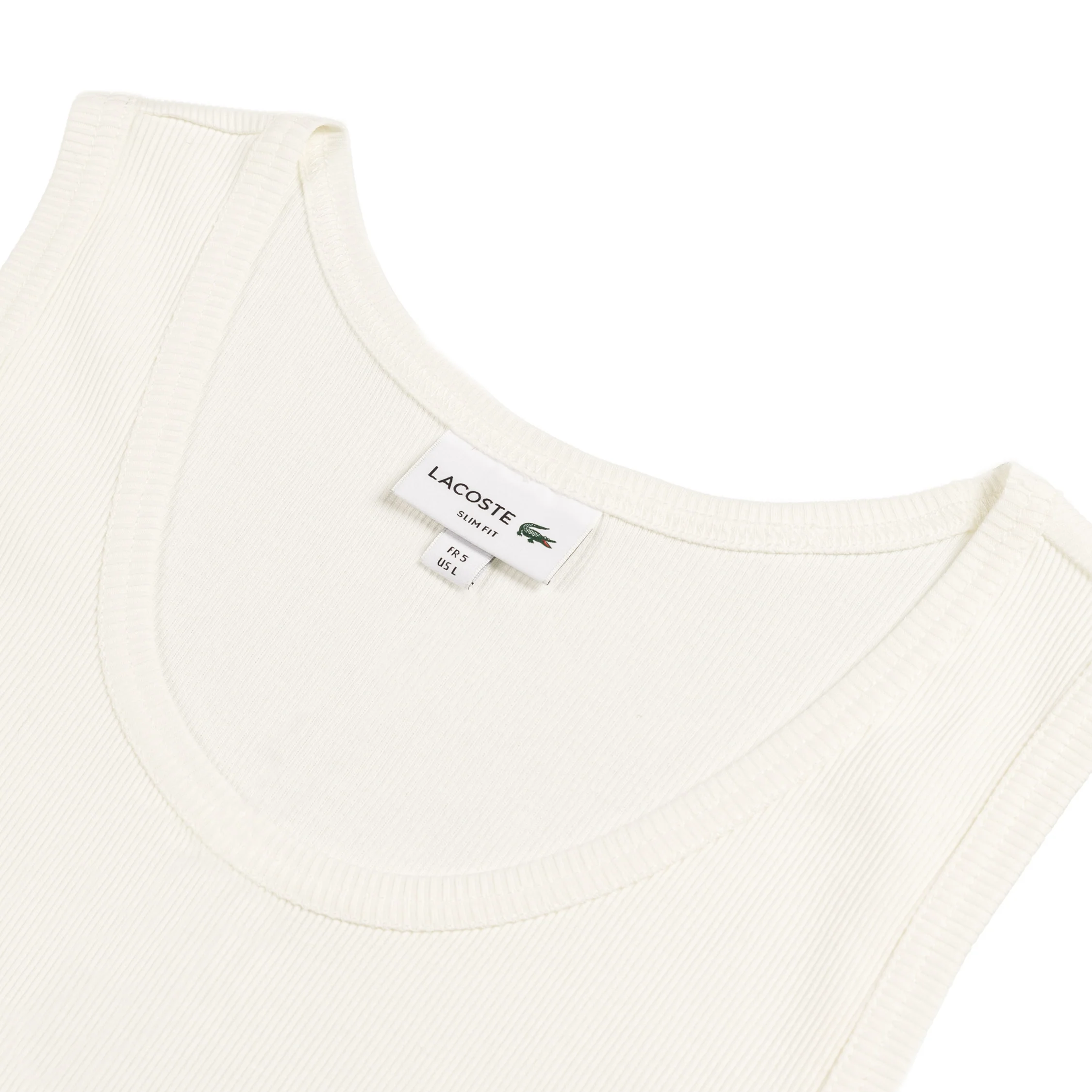 Lacoste Slim Fit Ribbed Cotton Tank Top - Image 3