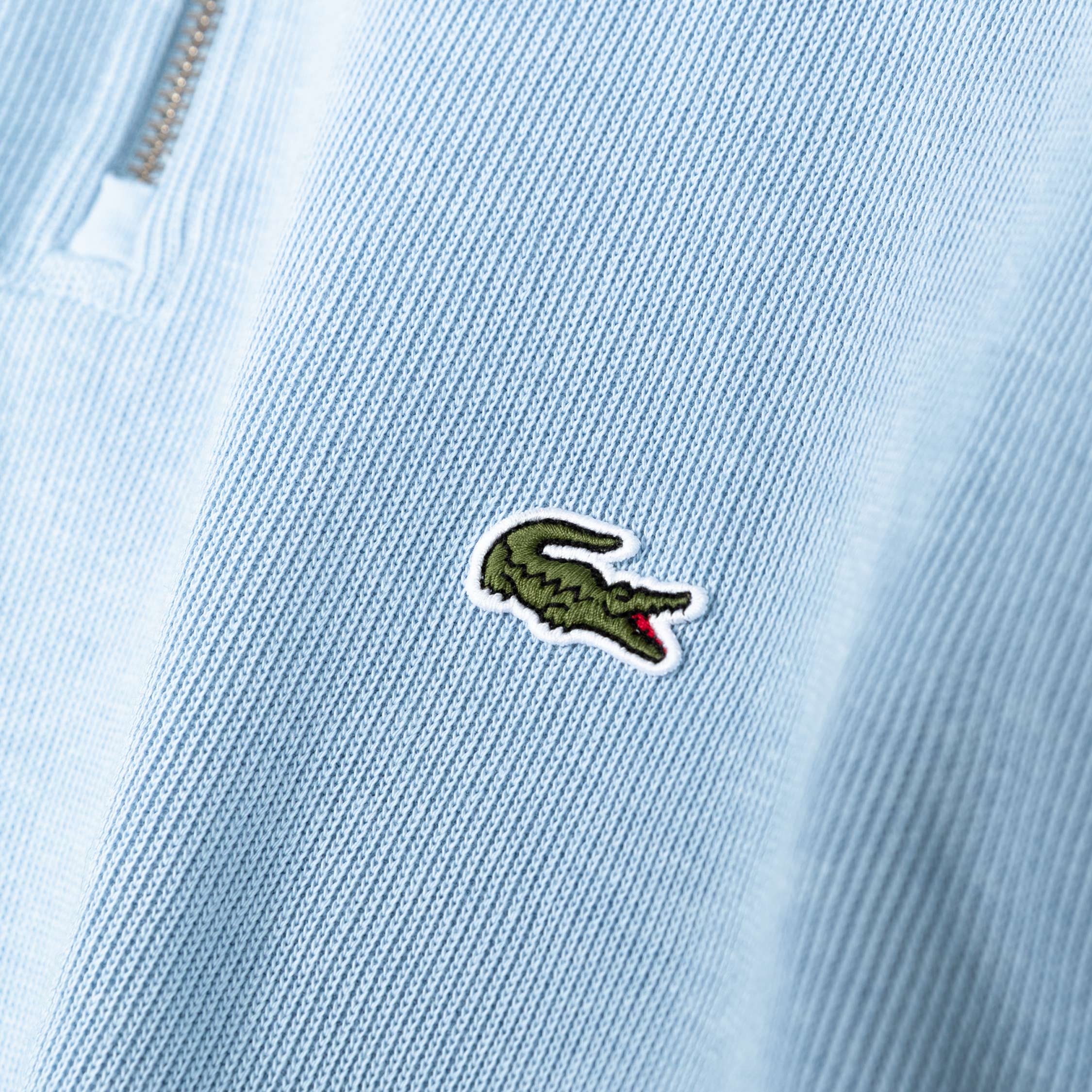 Lacoste Zippered Stand Up Collar Cotton Sweatshirt - Image 3