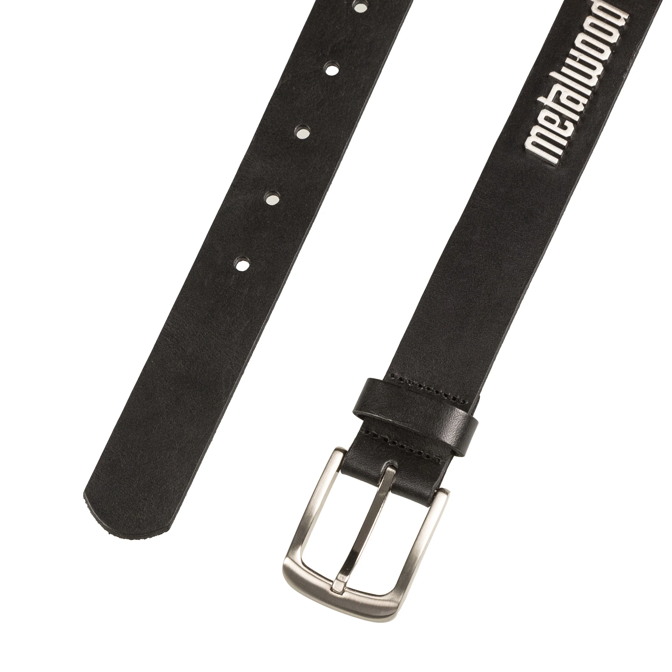 Metalwood Metal Logo Leather Studded Belt - Image 2
